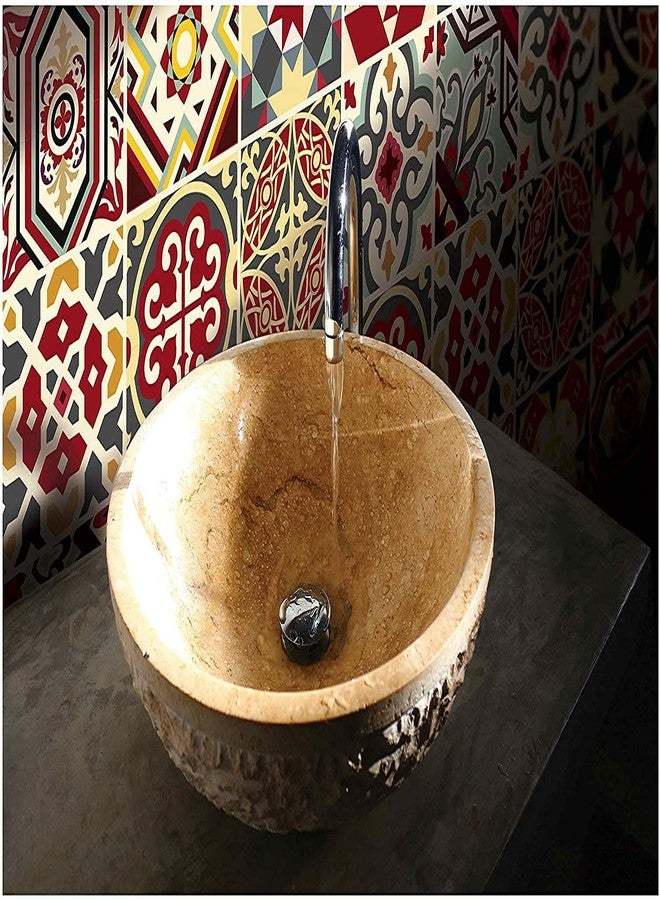 WALLTON - Moroccan - B Tile Stickers for Kitchen Backsplash Bathroom Floor Wood Glass Stick Home Décor Furniture (Multicolor, 8x8 Inch 36 pic) - Image 3